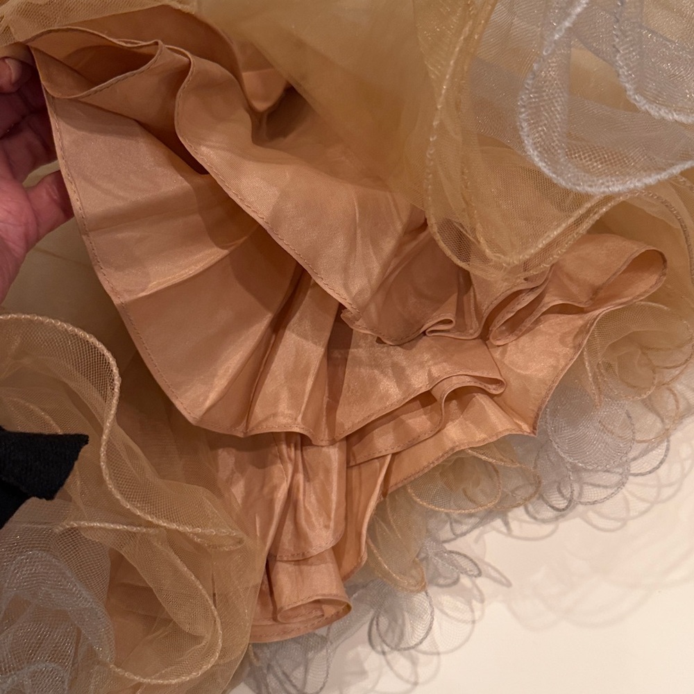Sherri Hill size 0 dress with peach Tulle and Silver Embellishments - Picture 5 of 7